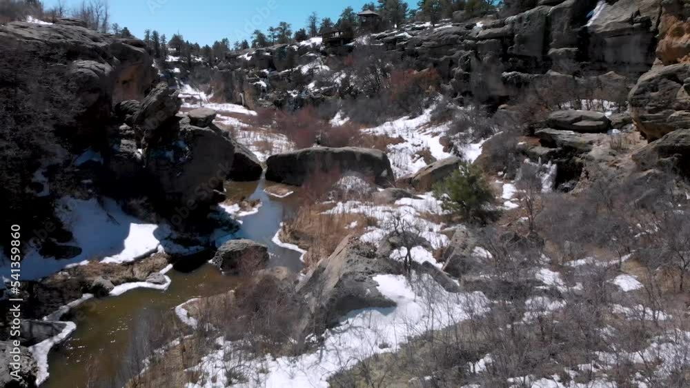 Canyon Valley of Rocks and Trees After Snowfall • Beautiful Cinematic Aerial Drone Video • Horizontal HD Footage Canyon Valley of Rocks and Trees After Snowfall • Beautiful Cinematic Aerial Drone Video • Horizontal HD Footage