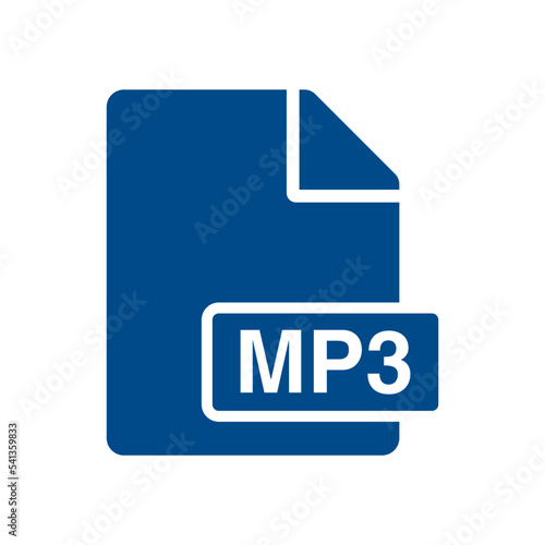 File document icon, MP3 symbol design illustration.