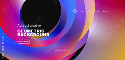 Round shapes, circles and rings composition. Business or technology design for wallpaper, banner, background, landing page, wall art, invitation, prints