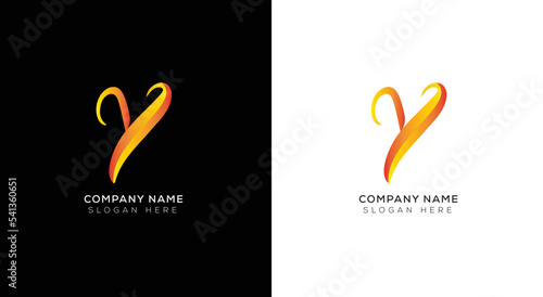 Gradient 3d letter y logo design
