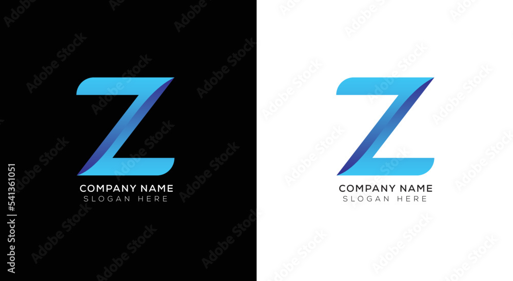 Modern minimal letter z logo design with gradient Modern minimal letter z logo design with gradient