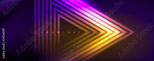 Neon glowing techno lines  hi-tech futuristic abstract background template. Vector illustration for wallpaper  banner  background  leaflet  catalog  cover  flyer