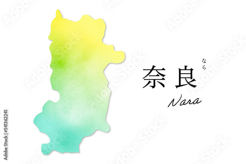奈良の水彩イラスト地図