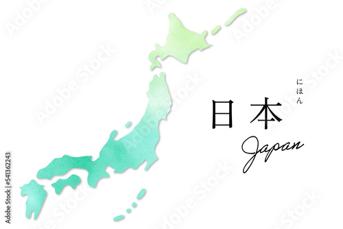 水彩イラストの日本地図