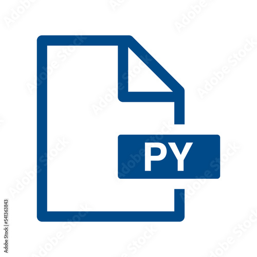 File document outline icon, PY symbol design illustration.