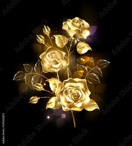 Golden rose branch