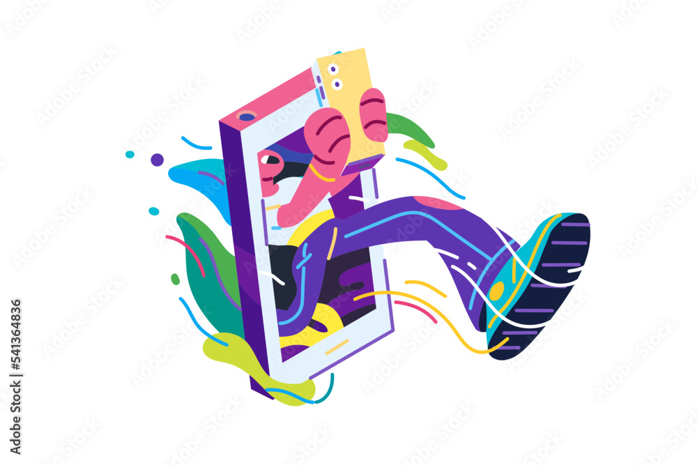Fototapeta premium Interesting Online World Connection Vector illustration