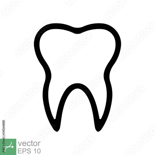 Tooth icon. Simple outline style. Dental treatment and tooth care, health oral, dentistry, toothache medical concept. Thin line vector illustration isolated on white background. EPS 10.