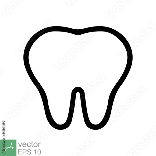 Tooth icon. Simple outline style. Dental treatment and tooth care, health oral, dentistry, toothache medical concept. Thin line vector illustration isolated on white background. EPS 10.