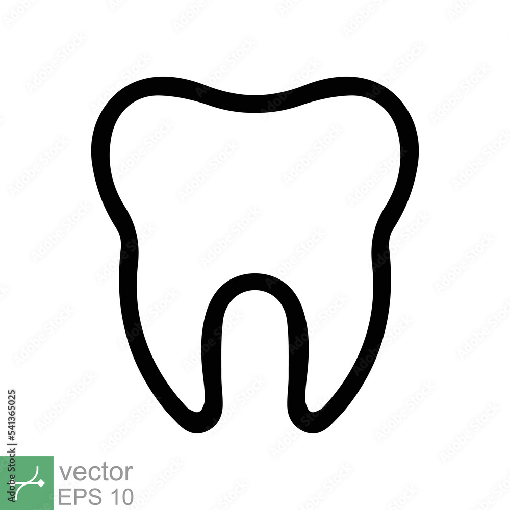 Tooth icon. Simple outline style. Dental treatment and tooth care, health oral, dentistry, toothache medical concept. Thin line vector illustration isolated on white background. EPS 10. Tooth icon. Simple outline style. Dental treatment and tooth care, health oral, dentistry, toothache medical concept. Thin line vector illustration isolated on white background. EPS 10.