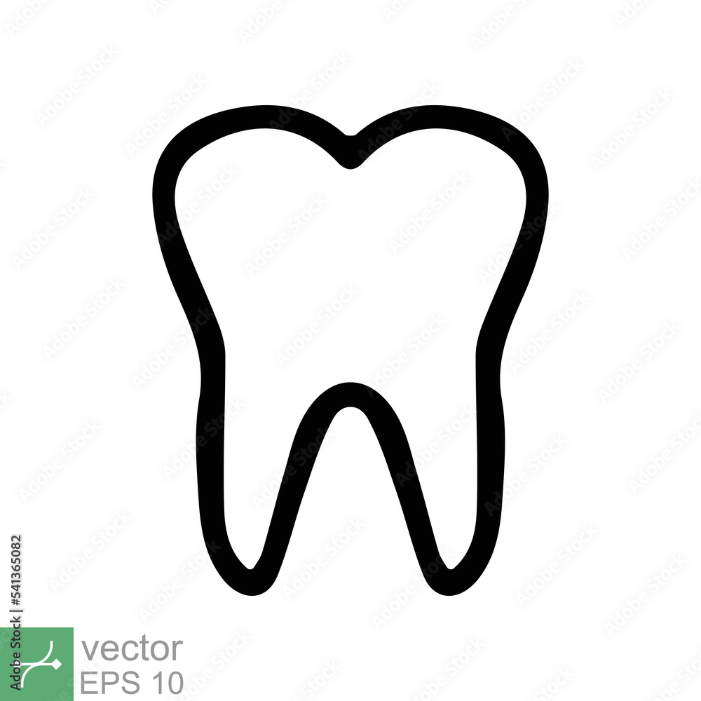 Tooth icon. Simple outline style. Dental treatment and tooth care, health oral, dentistry, toothache medical concept. Thin line vector illustration isolated on white background. EPS 10. Tooth icon. Simple outline style. Dental treatment and tooth care, health oral, dentistry, toothache medical concept. Thin line vector illustration isolated on white background. EPS 10.