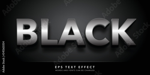 black 3d editable text effect
