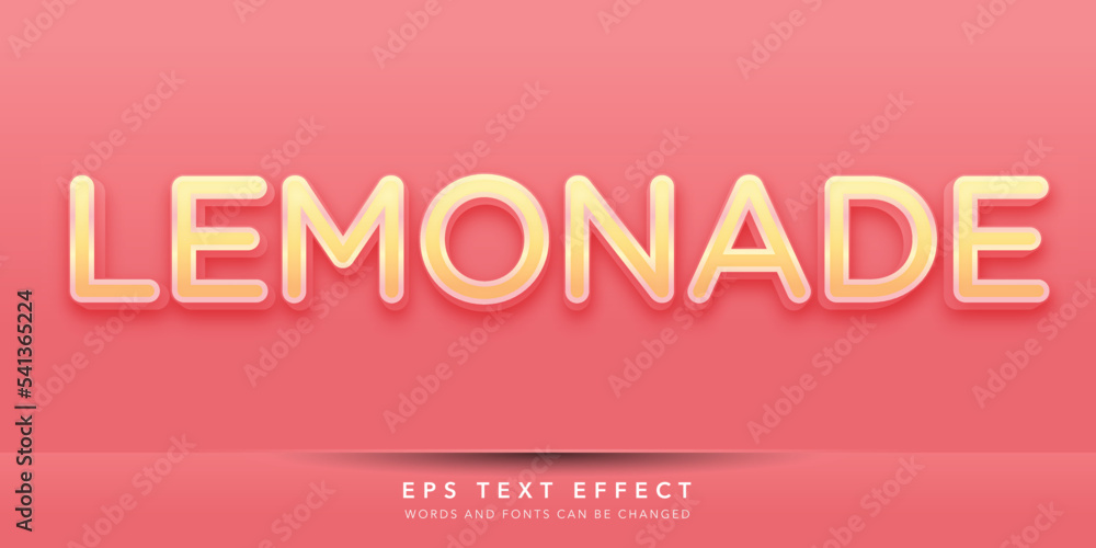 lemonade 3d editable text effect - obrazy, fototapety, plakaty 