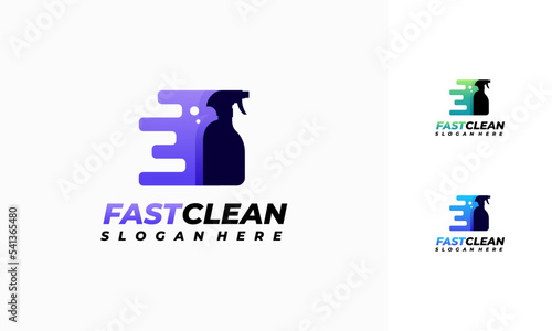 Fast Cleaning logo designs concept vector, Cleaning Service logo symbol, Sprayer logo