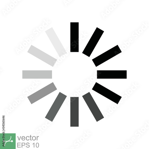 Loading icon. Simple flat style. Progress bar for upload download round process, wait, computer load, charge time, buffering concept. Vector illustration isolated on white background. EPS 10.