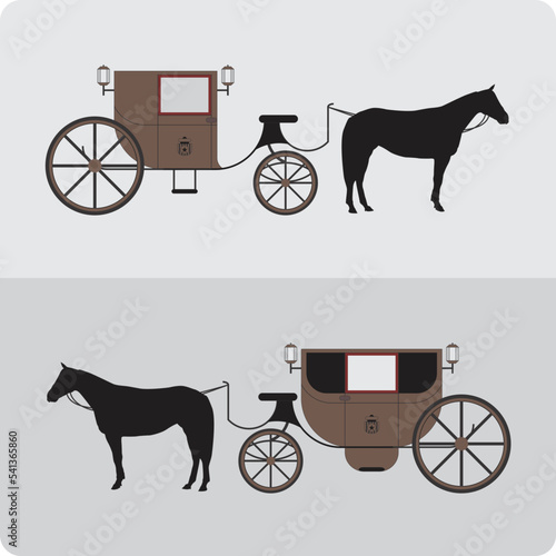 Horse drawn carriage vector design
