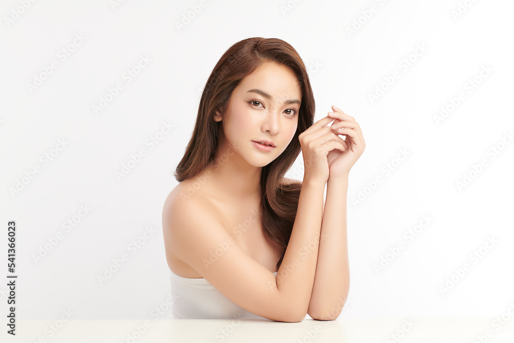 Beautiful young asian woman with clean fresh skin on white background, Face care, Facial treatment, Cosmetology, beauty and spa, Asian women portrait. Beautiful young asian woman with clean fresh skin on white background, Face care, Facial treatment, Cosmetology, beauty and spa, Asian women portrait.