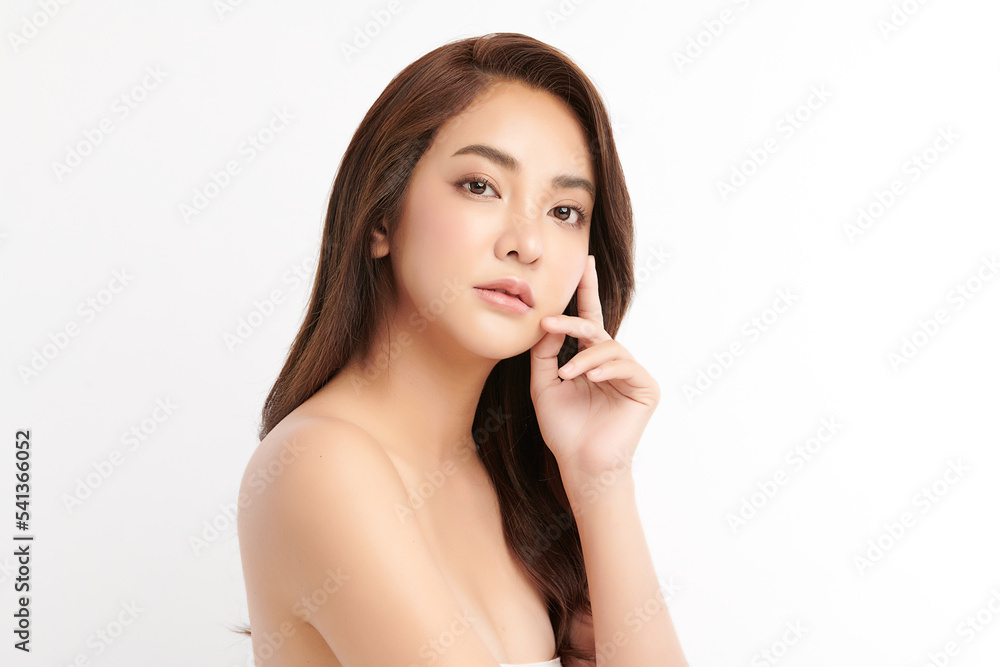 Beautiful young asian woman with clean fresh skin on white background, Face care, Facial treatment, Cosmetology, beauty and spa, Asian women portrait. Beautiful young asian woman with clean fresh skin on white background, Face care, Facial treatment, Cosmetology, beauty and spa, Asian women portrait.
