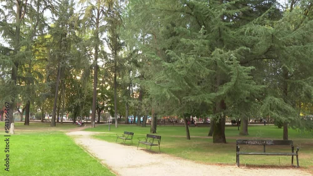Autumn city Park. El Plantio, Ponferrada Autumn city Park. El Plantio, Ponferrada