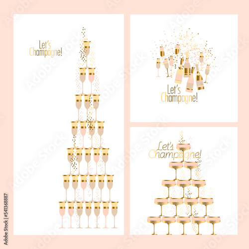 Light & festive champagne cards. let's Celebrate!