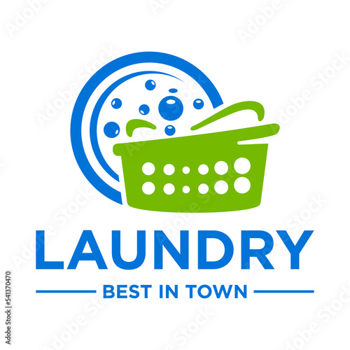 Washing and drying clothes logo design