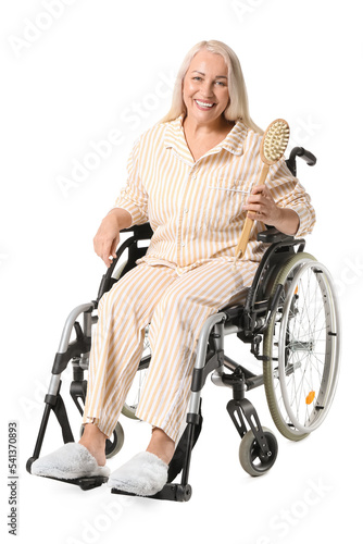 Mature woman in wheelchair ...