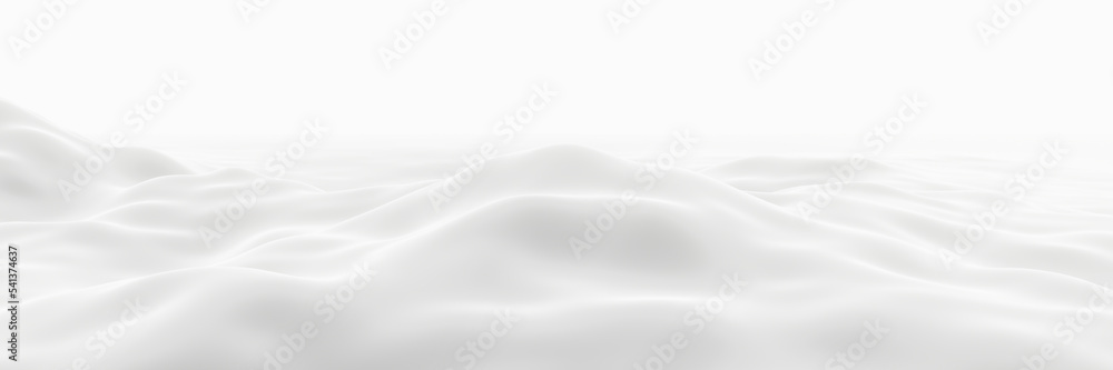Obraz premium 3D render white snowy mountain. Snow drift