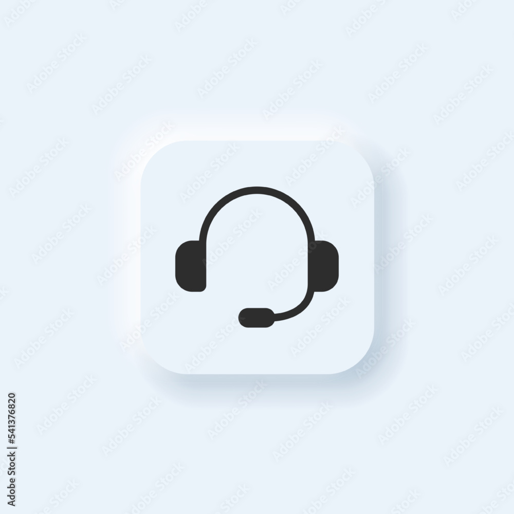 Vector neumorphic style Customer Call Support button for UI design Vector neumorphic style Customer Call Support button for UI design