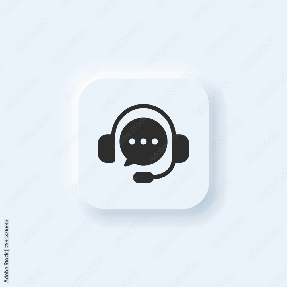 Vector neumorphic style Customer Call Support button for UI design Vector neumorphic style Customer Call Support button for UI design