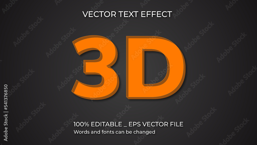 Naklejka premium 3D_text_style_effect_vector