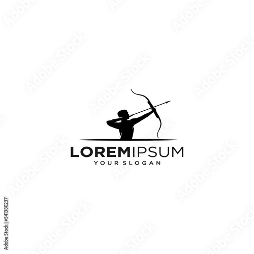 man archer silhouette logo designs