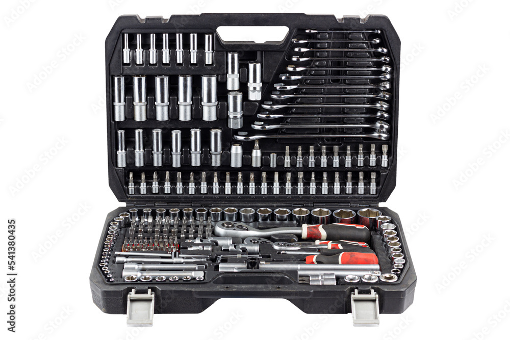 set of tools in a suitcase isolate, transparent background set of tools in a suitcase isolate, transparent background