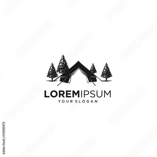 glamping silhouette logo