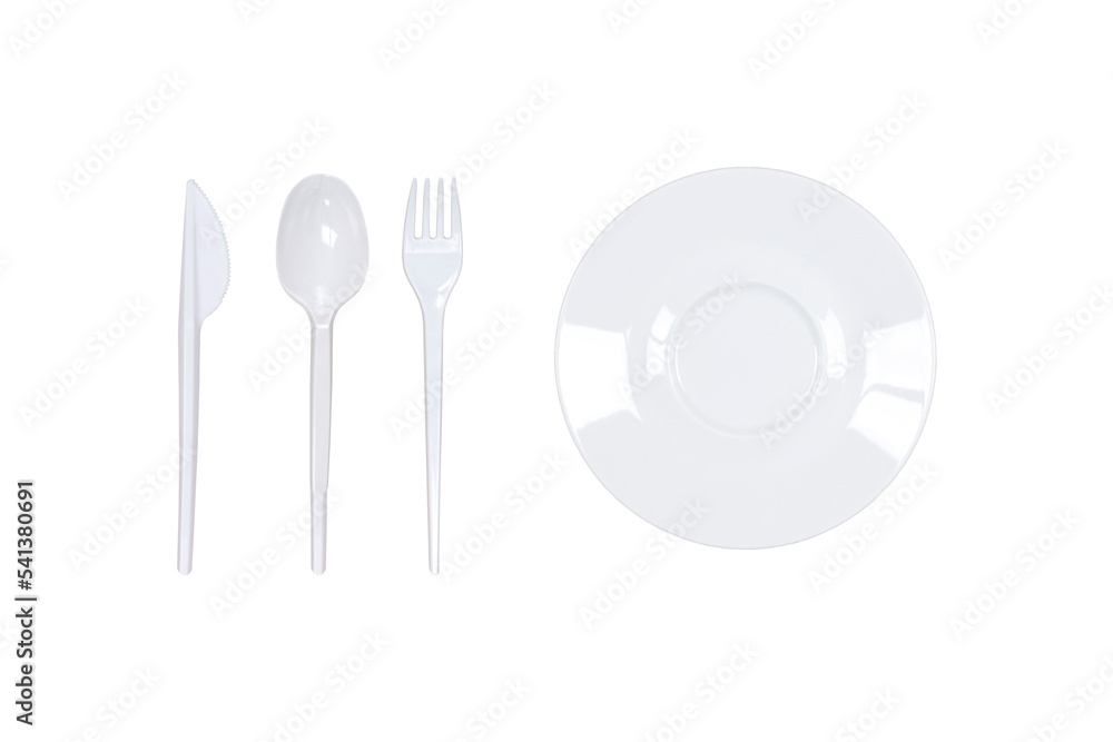set of disposable tableware isolate, transparent background set of disposable tableware isolate, transparent background