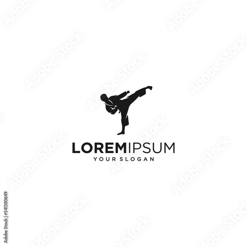 taekwondo player silhouette logo