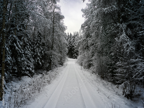 Snow gravel road