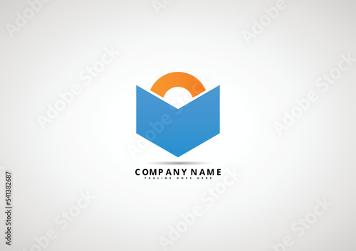 Book Education Podcast Simple Concept Logo Design Illustration.