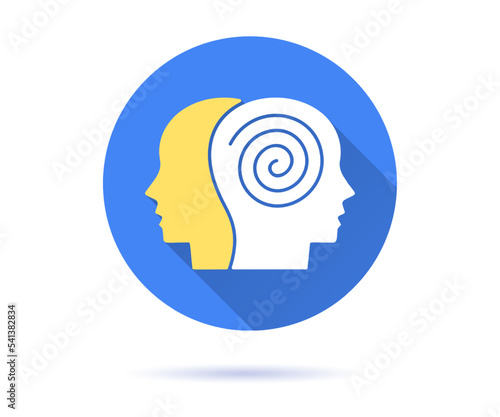 Psychotherapy icon with long shadow for graphic and web design.