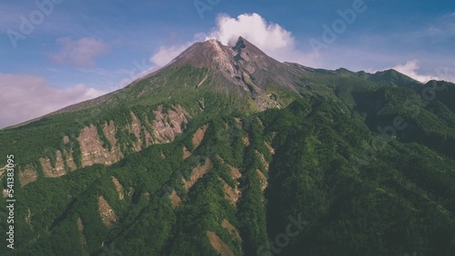 Beautiful shot of the volcano Merapi, Indonesia photo