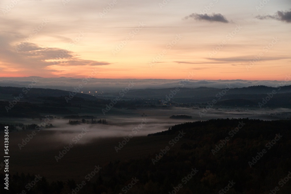 morning romantic sunrise sky panorama