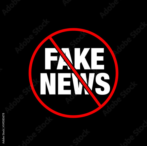Banned fake news icon. no Fake news icon.