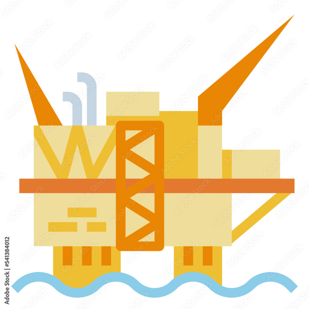 oil platform flat icon oil platform flat icon