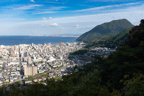 landscape top view of Beppu city in kyushu, japan © Matthieu Tuffet