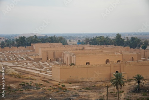 Aerial view of ruins ancient city Babylon