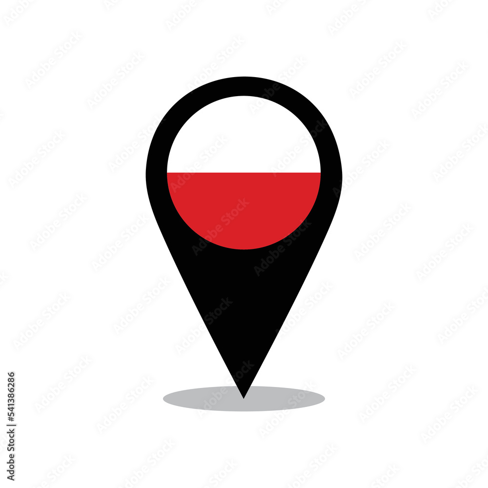 Vector illustration of flag of poland with pin design Vector illustration of flag of poland with pin design