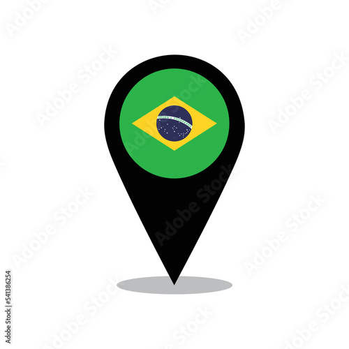 Free Download Vector illustration of Brazil flag with pin design - GFXLoad
