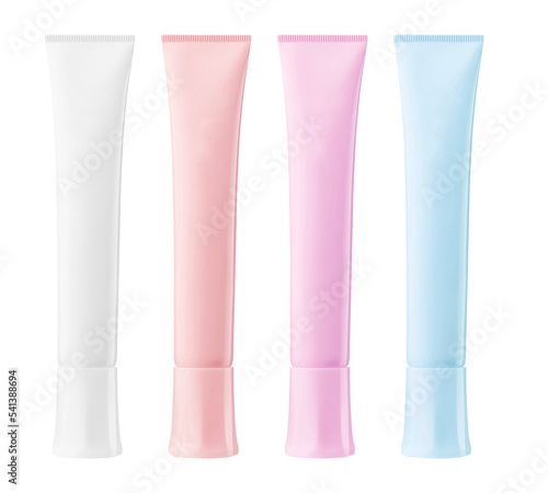 Collection of cosmetic tube isolated