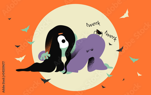 Halloween cartoon character party Juon ghost evil in vector art
