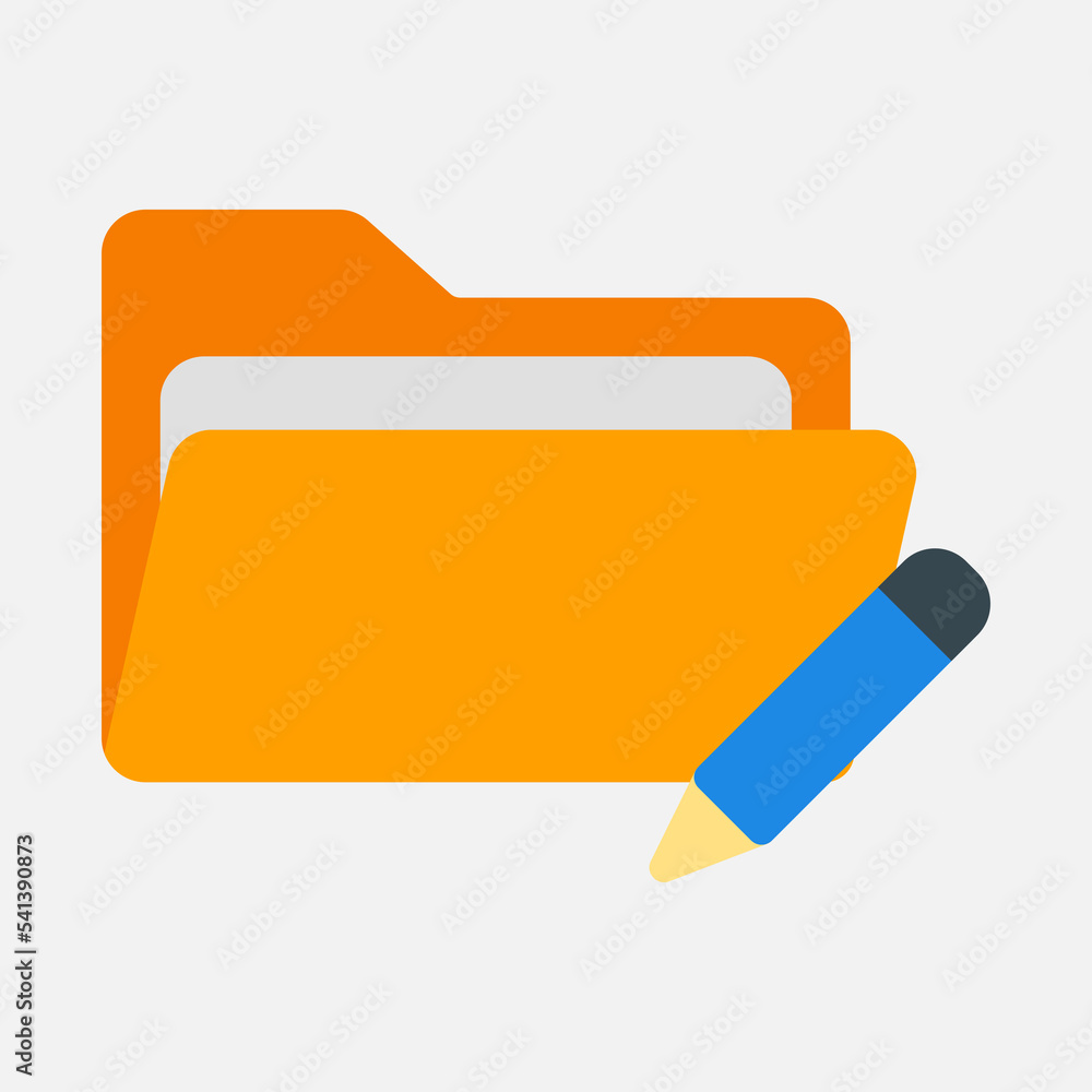 Edit icon in flat style about folders, use for website mobile app presentation Edit icon in flat style about folders, use for website mobile app presentation