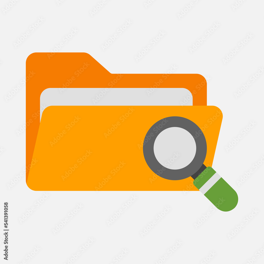 Search icon in flat style about folders, use for website mobile app presentation Search icon in flat style about folders, use for website mobile app presentation
